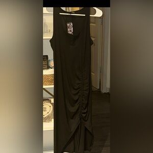 Cider Black Asymmetrical Sleeveless Dress